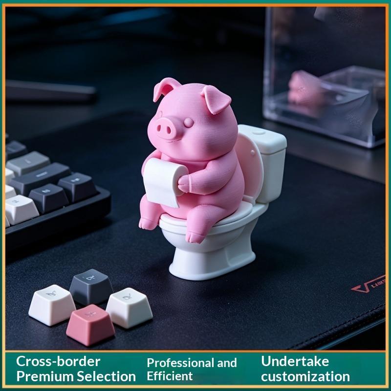 Home Of The Year Bathroom - ●Cute Pig On Toilet Statue Bathroom