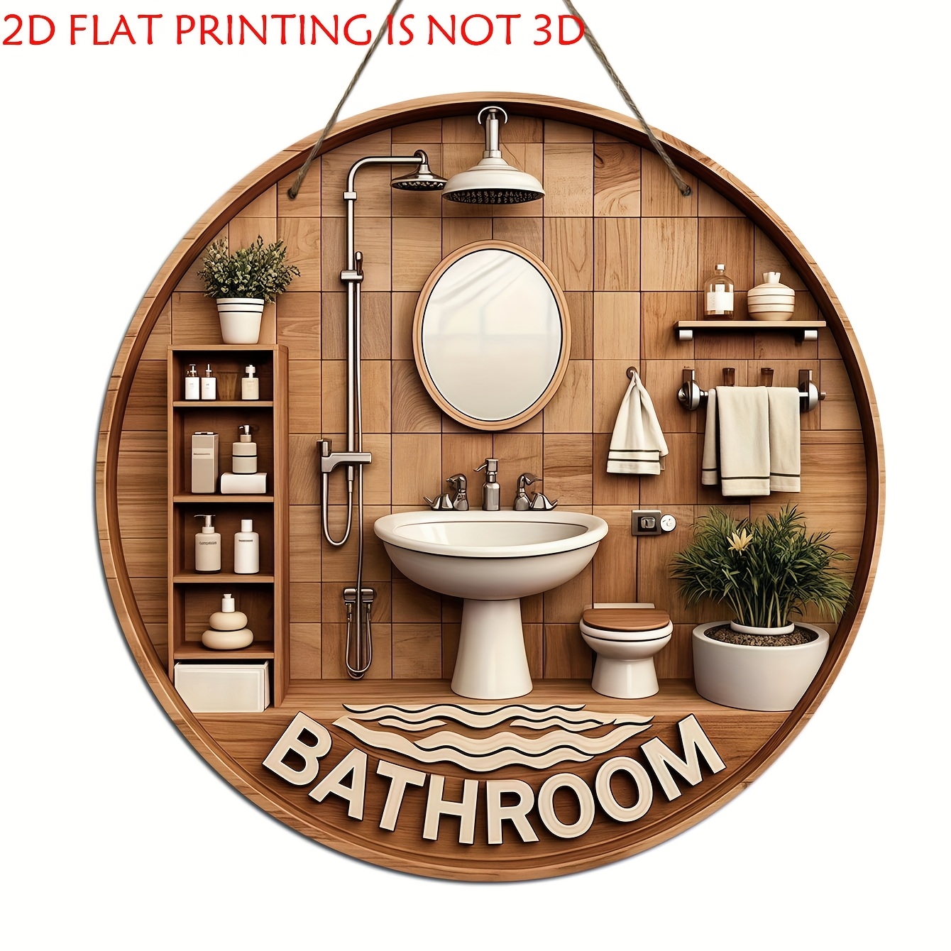 Home Of The Year Bathroom - One 2D flat circular bathroom wooden