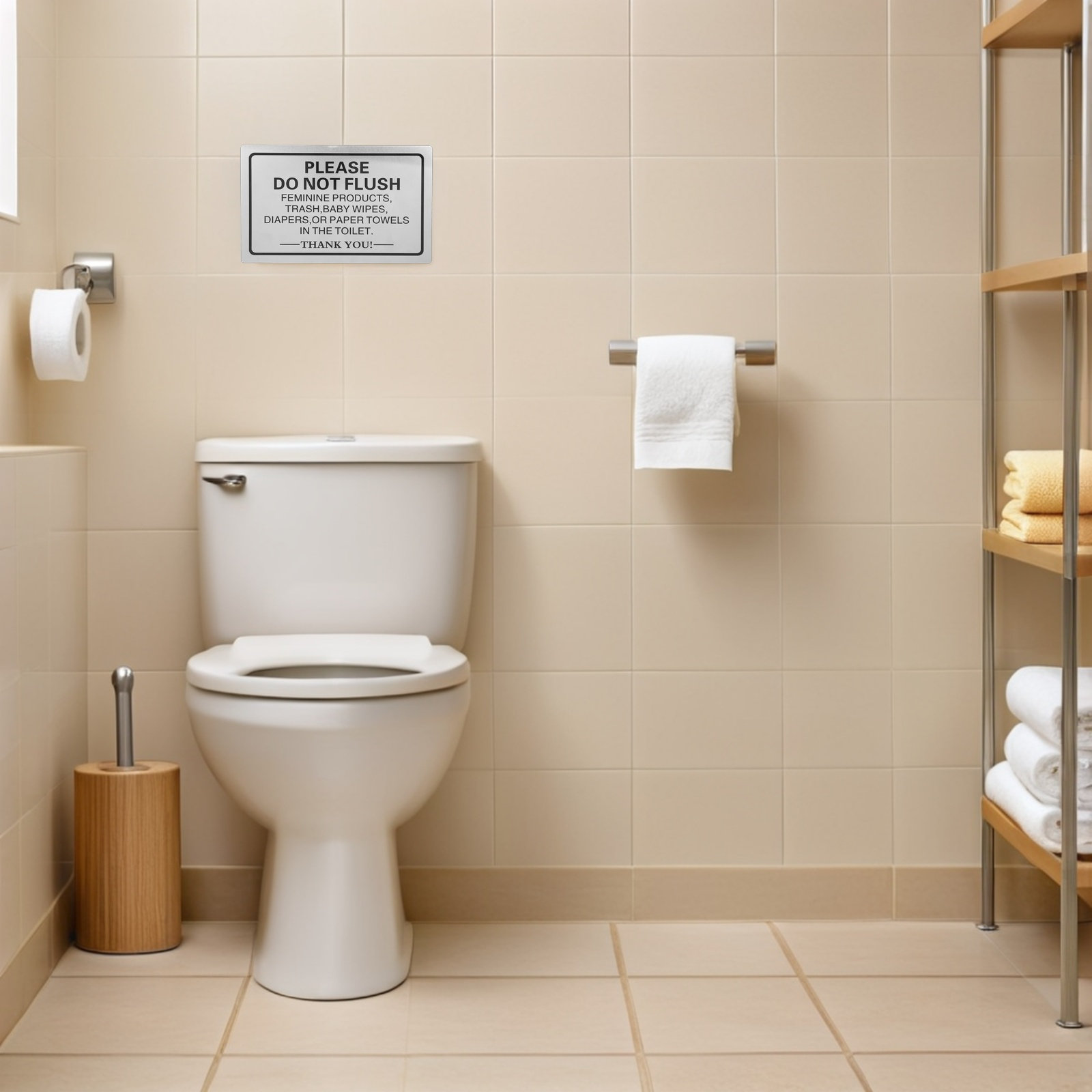 2Pcs Aluminum Bathroom Sign Do - Home Bathroom Etiquette 评论和价格