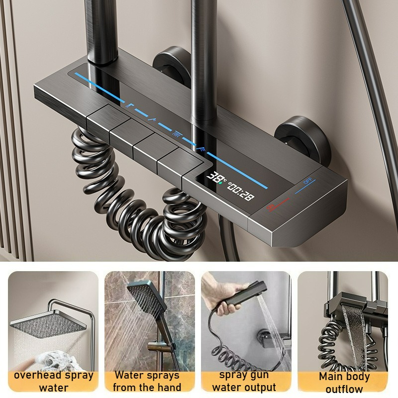 LED Digital Display Shower Set - Bathroom Home Improvement 评论和价格