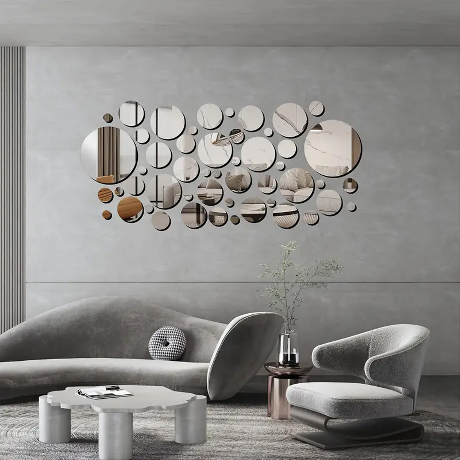 32 PCs 3D Acrylic Mirror Wall  - Home Theater Bathroom 评论和价格