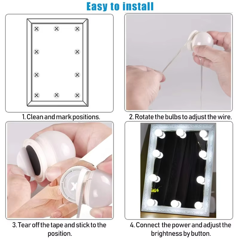 10 LED Vanity Mirror Light Bul - Home Theater Bathroom 评论和价格