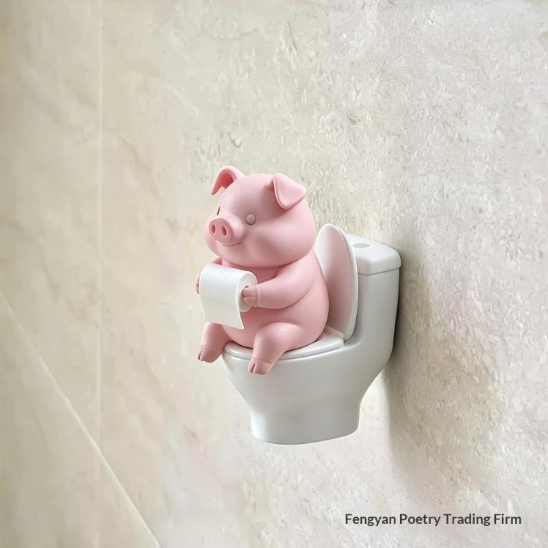 ●Cute Pig On Toilet Statue Bat - Home Of The Year Bathroom 评论和价格