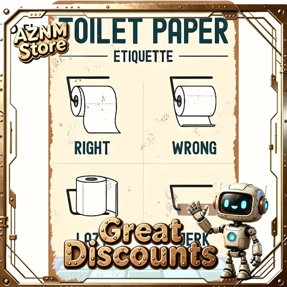 Toilet Paper Etiquette Sign 2D - Home Bathroom Etiquette 评论和价格