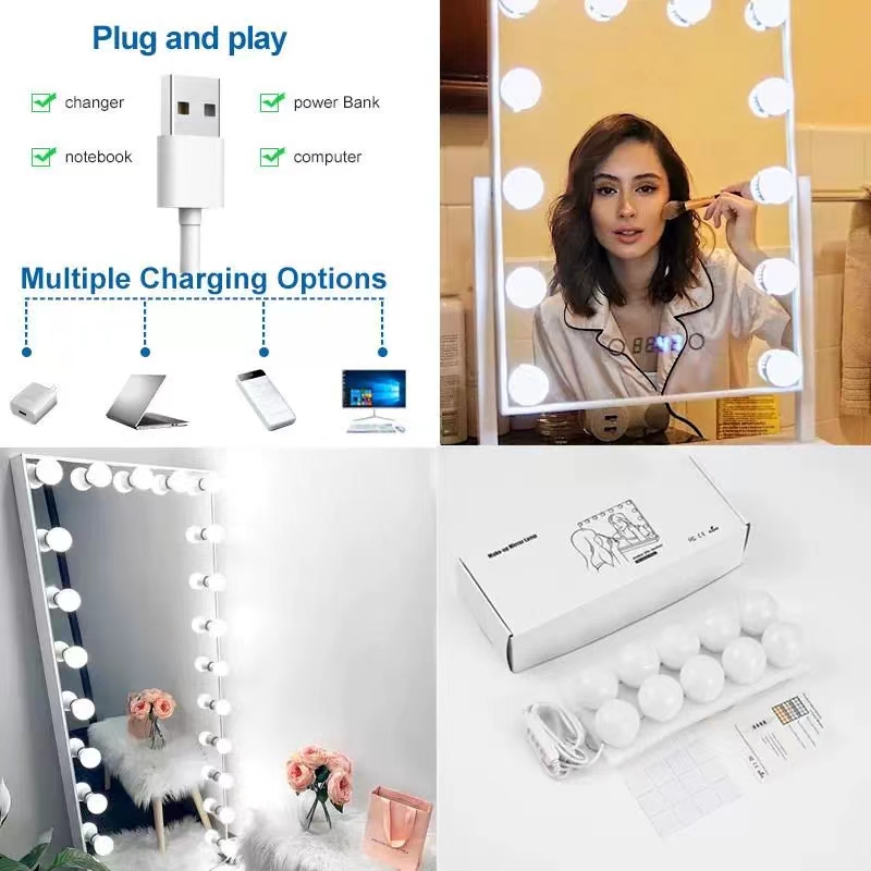 LED Light Paste Mirror Makeup  - Home Theater Bathroom 评论和价格