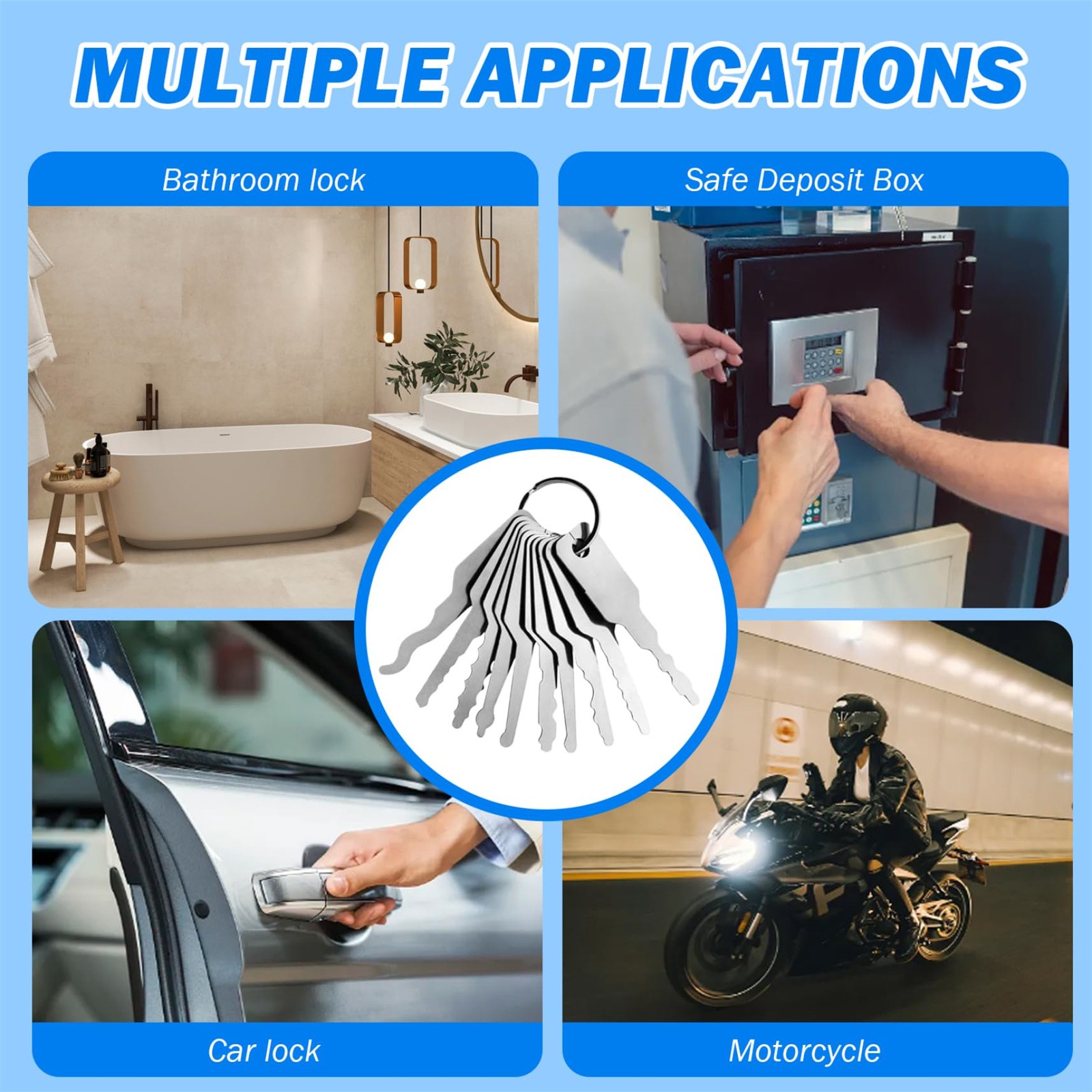 10pcs/Lot Uncut Key Blanks Loc - Home Bathroom Supplies 评论和价格