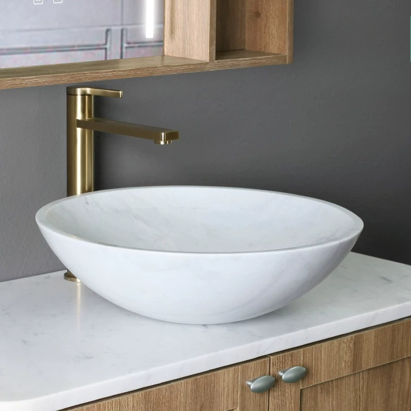 Natural Marble Countertop Basi - Home Bathroom Wash Basin 评论和价格