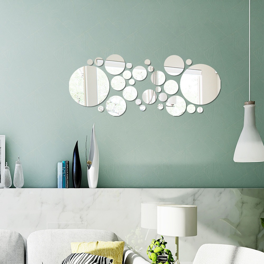 26pcs Round Acrylic Mirror Sti - Home Theater Bathroom 评论和价格