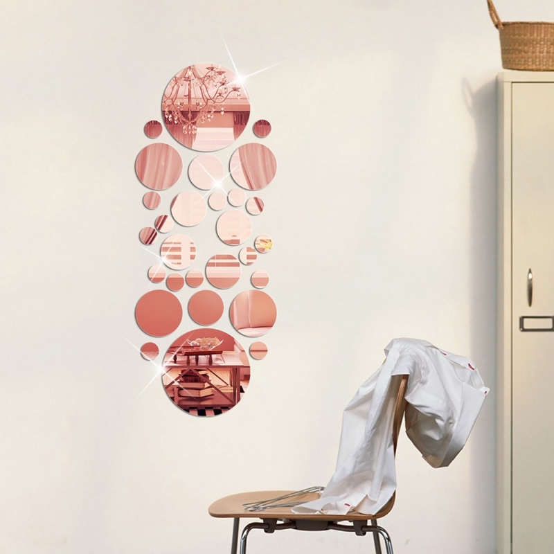 26pcs Round Acrylic Mirror Sti - Home Theater Bathroom 评论和价格