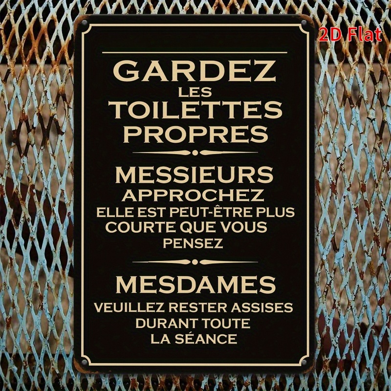 2D Vintage Metal Sign French B - Home Bathroom Etiquette 评论和价格