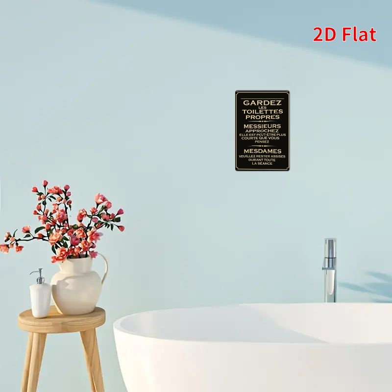 2D Vintage Metal Sign French B - Home Bathroom Etiquette 评论和价格