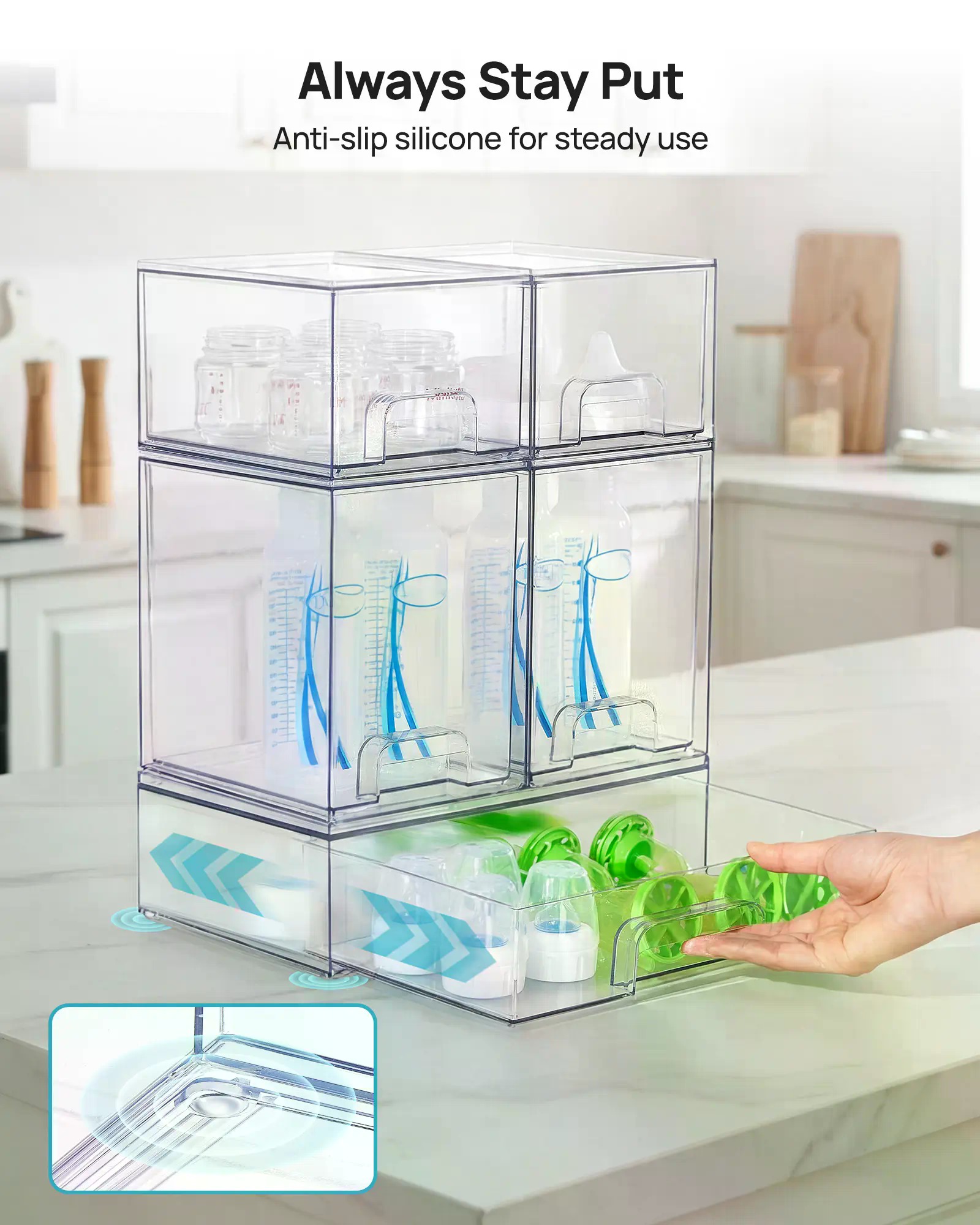 5/8 Pack Stackable Nursery Bot - Home Bathroom Supplies 评论和价格