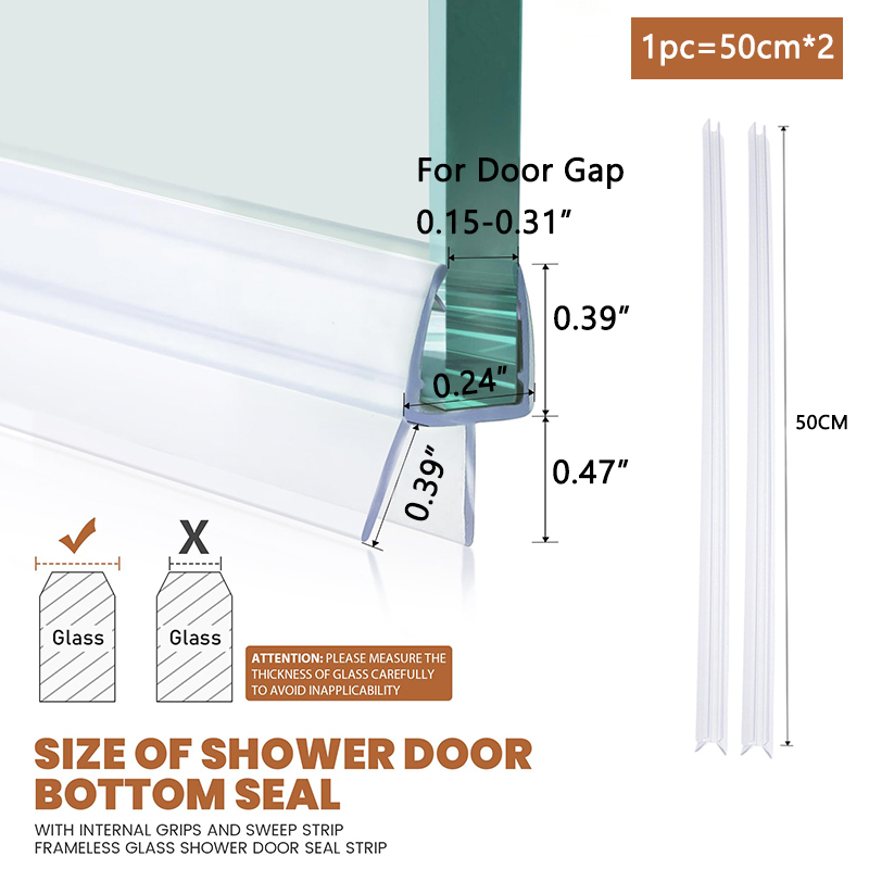 Shower Door Bottom Seal 4-6mm  - Bathroom Home Improvement 评论和价格