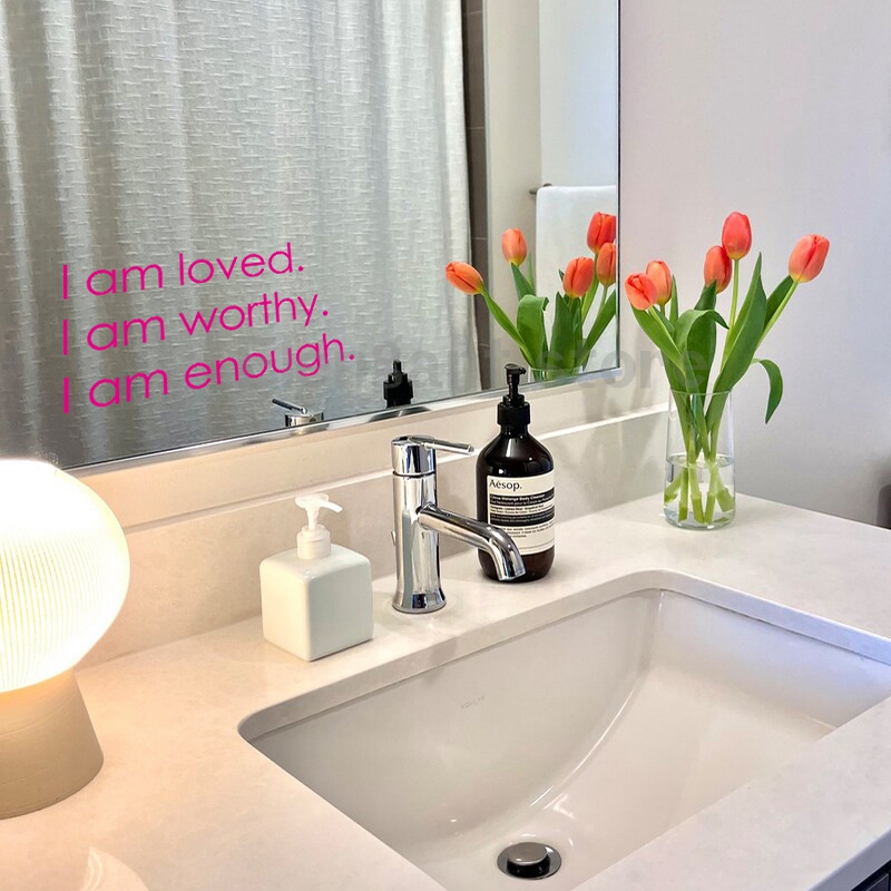 I Am Loved Worthy Enough Mirro - Home Theater Bathroom 评论和价格