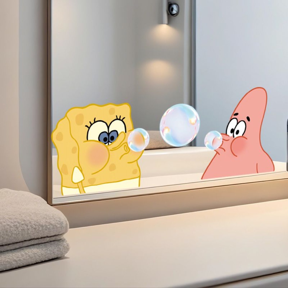 SpongeBob Bathroom Mirror Deca - Home Theater Bathroom 评论和价格
